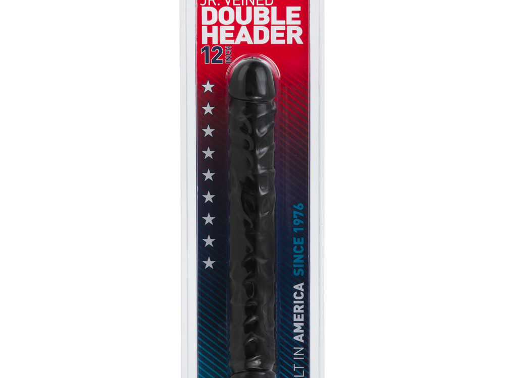 Doc Johnson Jr Veined Double Header Black 12in