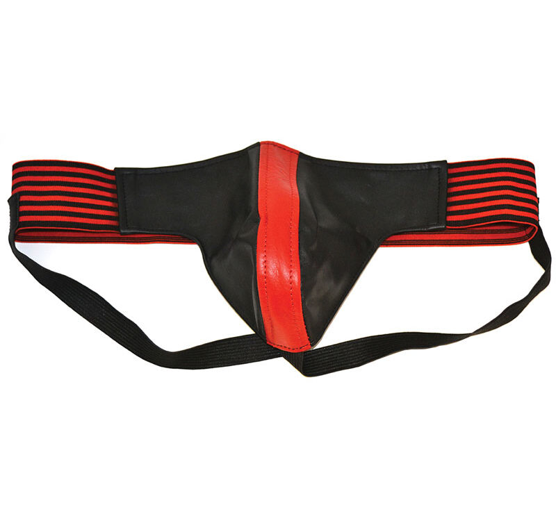 Rouge Garments Black And Red Leather Jockstrap - Small