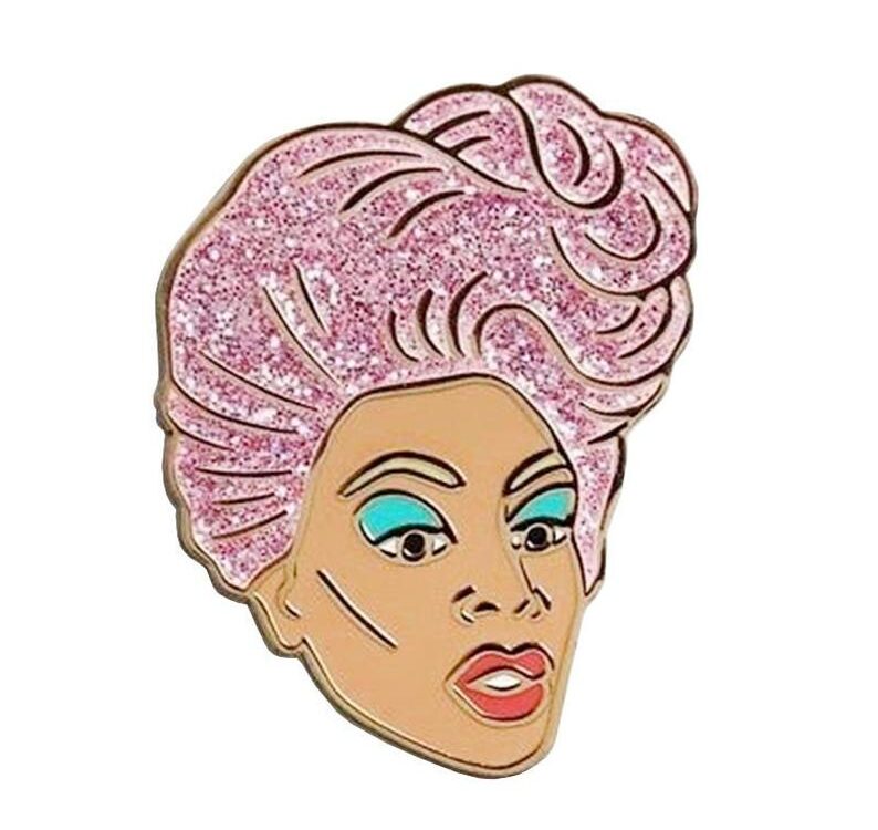 Ru Paul Face Drag Race Glitter Pin Badge