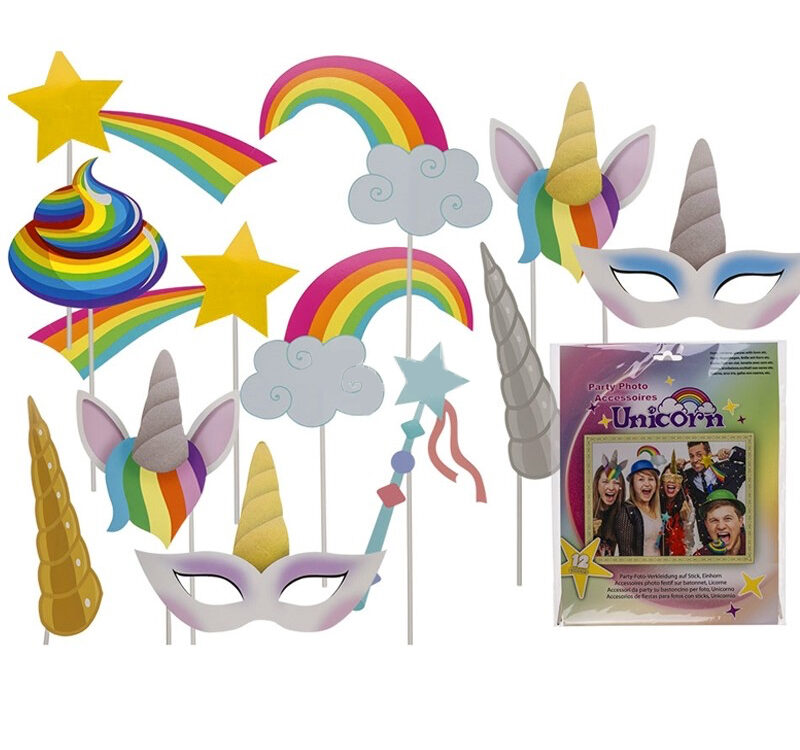 Rainbow Unicorn Party Photo Accessories