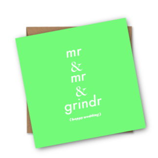Mr And Mr And Grindr Wedding Card