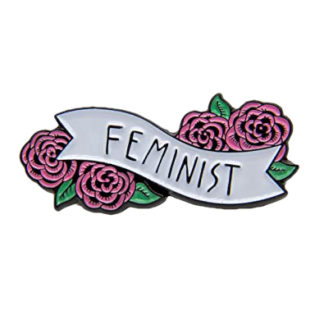 Feminist Rose Pin Badge