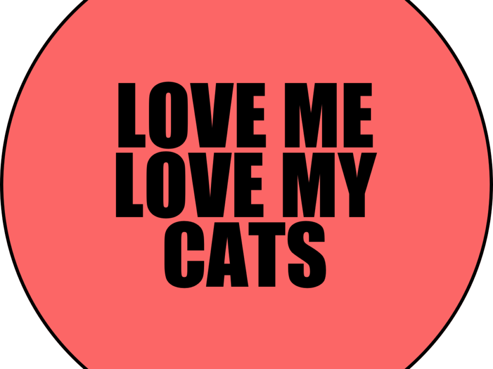 Vintage Style Button Badge - Love Me Love My Cats