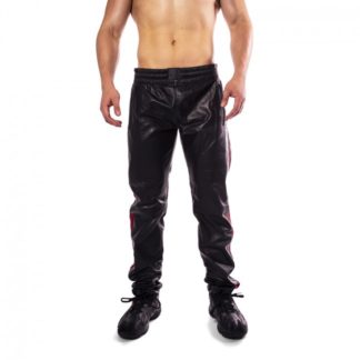 Prowler RED Leather Joggers Black/Red