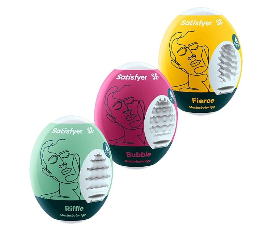 Satisfyer Masturbator Egg 3er Set Riffle, Bubble, Fierce