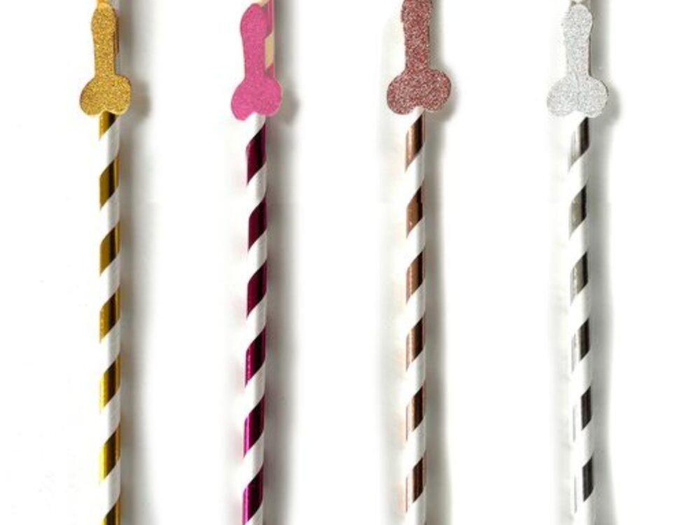 Little Genie Glitterati Penis Tall Party Straws