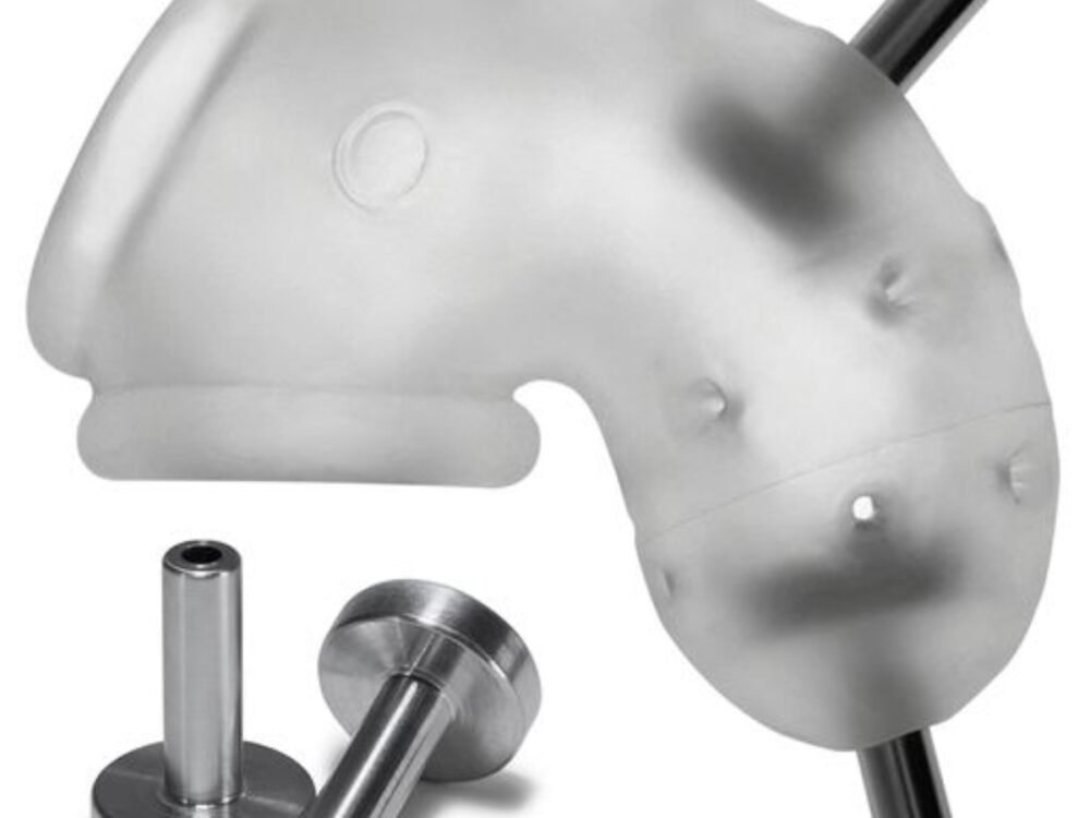 AIRLOCK ELECTRO air-lite vented chastity CLEAR ICE