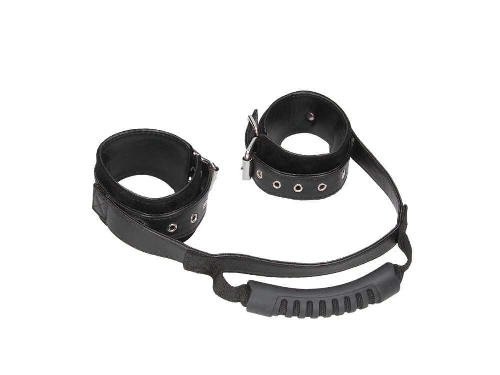 Ouch Bound Leather Handcuffs with Handle