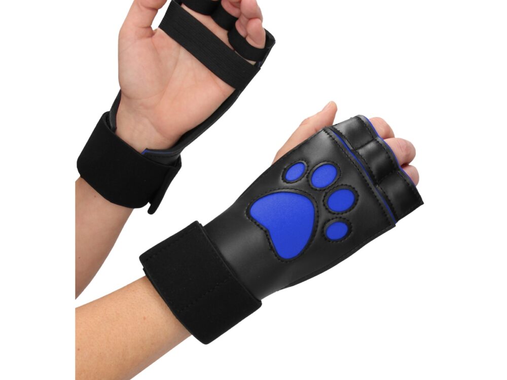 Ouch Neoprene Puppy Paw Gloves Blue