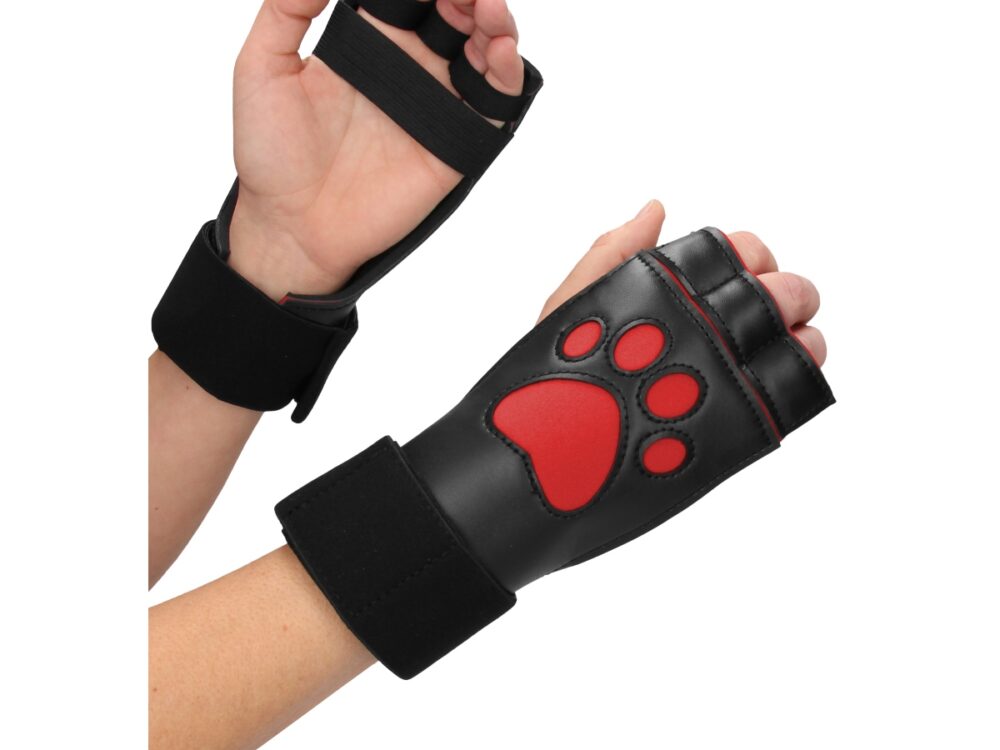 Ouch Neoprene Puppy Paw Gloves Red