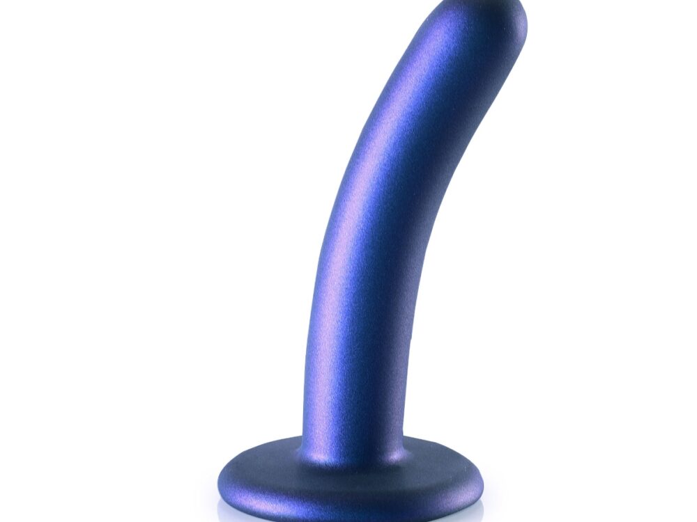 Ouch Smooth Silicone G Spot Dildo 5inch Metallic Blue