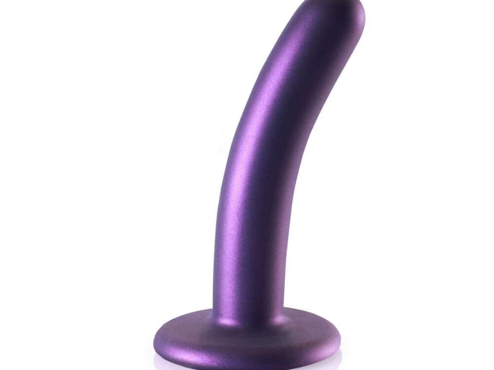 Ouch Smooth Silicone G Spot Dildo 5inch Metallic Purple