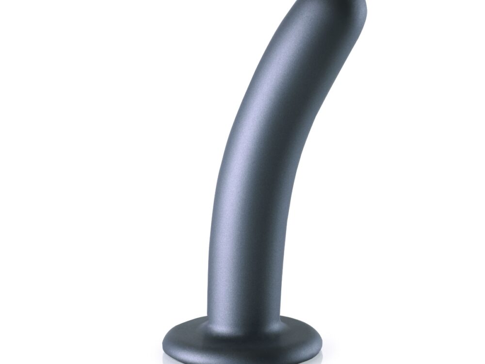 Ouch Smooth Silicone G Spot Dildo 6inch Metallic Grey