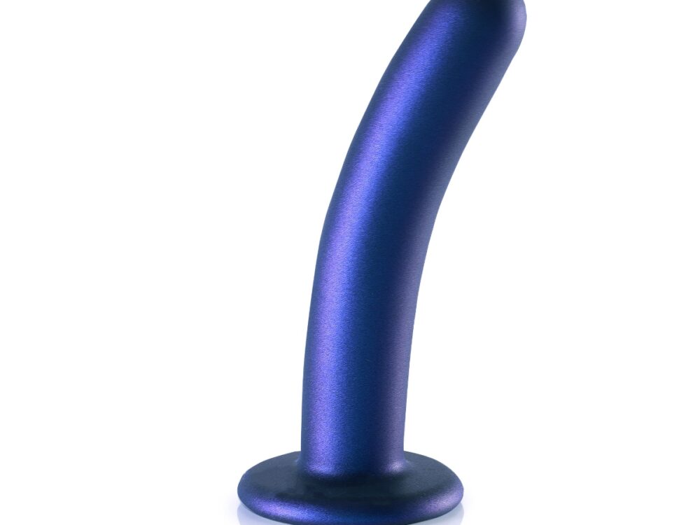 Ouch Smooth Silicone G Spot Dildo 6inch Metallic Blue