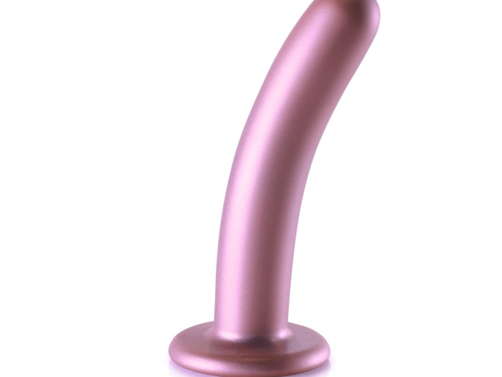 Ouch Smooth Silicone G Spot Dildo 6inch Metallic Rose
