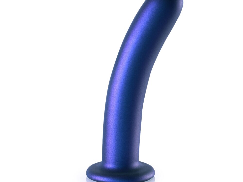 Ouch Smooth Silicone G Spot Dildo 7inch Metallic Blue