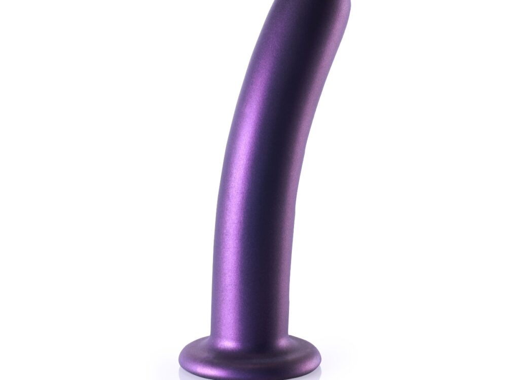 Ouch Smooth Silicone G Spot Dildo 7inch Metallic Purple