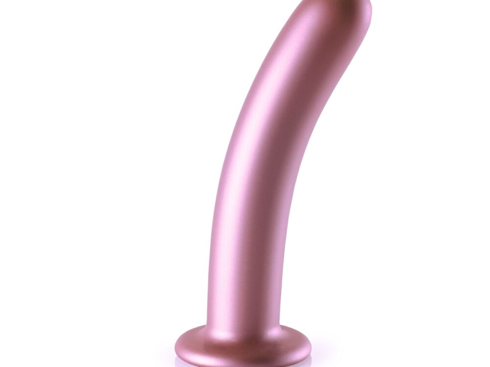 Ouch Smooth Silicone G Spot Dildo 7inch Metallic Rose