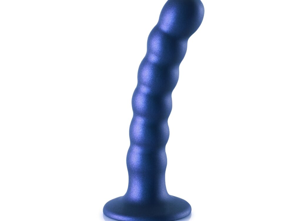 Ouch Beaded Silicone G Spot Dildo 5inch Metallic Blue
