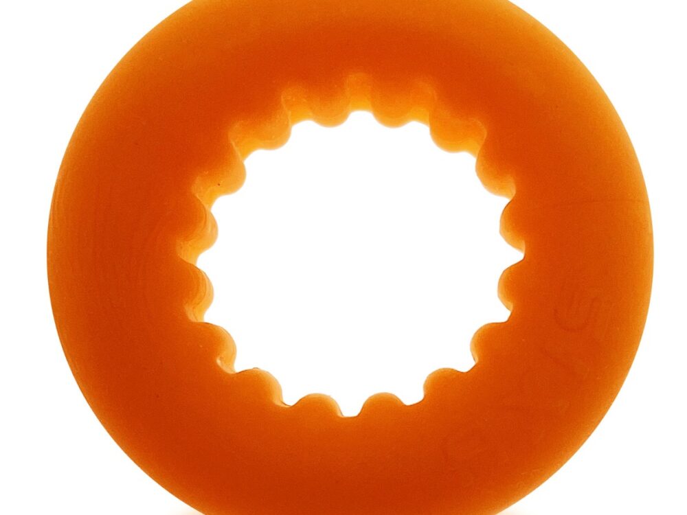 Oxballs Axis Rib Griphold Cockring in Orange Ice