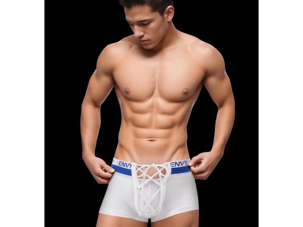 Envy Sporty Lace-Up Trunk-White Small/Medium