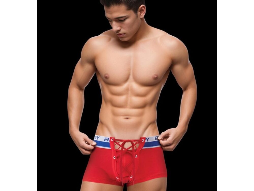 Envy Sporty Lace-Up Trunk Red Large/XL